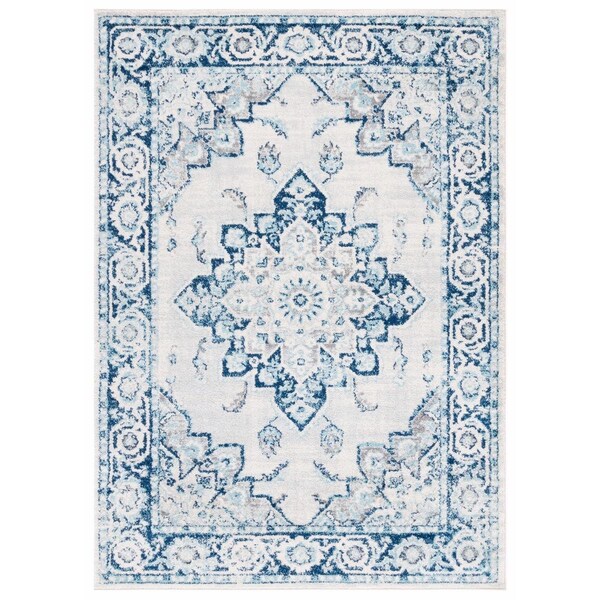 Safavieh 8 x 10 ft. Tulum Transitional Power Loomed Rectangle Rug Ivory & Blue TUL279B-8 - main